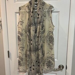 Goldwater Creek Cover Up One Size Black/Cream Floral